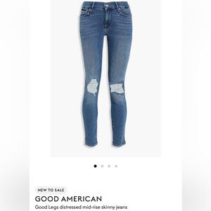 Good American Blue Distressed Skinny Jeans